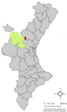Localización de Alcublas respecto a la Comunidad Valenciana