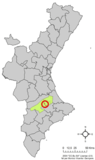 Localización del Palomar respecto al País Valenciano