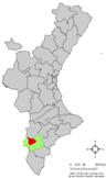 Localización de Monóvar respecto a la Comunidad Valenciana