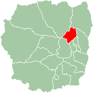 Mapa de la Provincia de Antananarivo mostrando la localización de Ambohidratrimo (rojo).