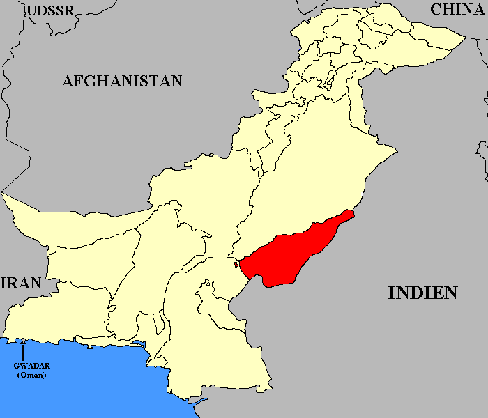Lage Bahawalpurs innerhalb Pakistans