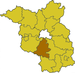 Lage des Landkreises Teltow-Fläming in Brandenburg