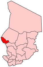 Map of Chad showing Lac