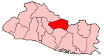 Mapa de El Salvador mostrando el departamento de Cabañas
