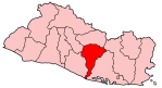 Mapa de El Salvador mostrando el departamento de San Vicente (El Salvador)
