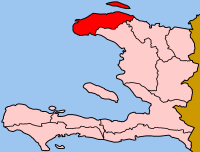 Map of Haiti showing Nord-Ouest department.
