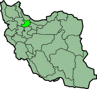 Mapa que muestra la provincia iraní de Qazvin