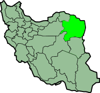 Mapa que muestra la provincia iraní de Razavi Jorasán