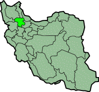 Mapa que muestra la provincia iraní de Zanjan