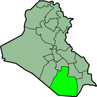 Mapa que muestra la provincia de Al Muthanna en Iraq