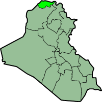Mapa que muestra la provincia iraquí de Dahuk