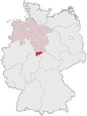 Localización del Distrito de Gotinga en Alemania