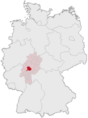 Lage des Landkreises Gießen in Deutschland