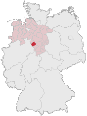 Lage des Landkreises Hameln-Pyrmont in Deutschland