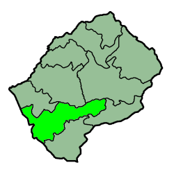 Mapa de Lesoto con el distrito destacado.