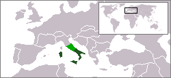 Ubicación de Italia del Sur