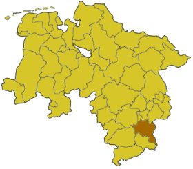 Lage des Landkreises Goslar in Niedersachsen
