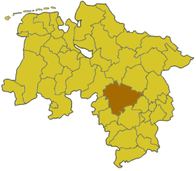 Lage der Region Hannover in Niedersachsen