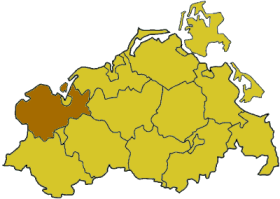 Lage des Landkreises Nordwestmecklenburg in Mecklenburg-Vorpommern