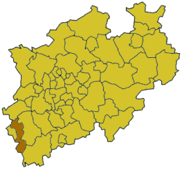 psición del distrito de Aquisgrán en Renania del Norte-Westfalia