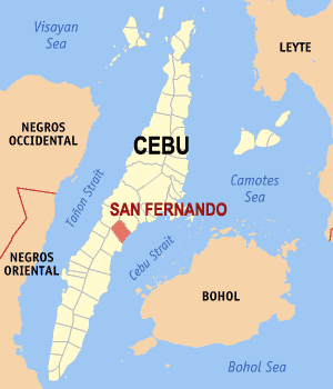 Localización de San Fernando en la provincia de Cebú