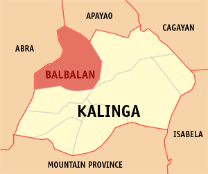 Mapa de Kalinga que muestra la situación de Balbalan