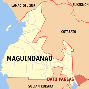 Mapa de Maguindanao que muestra la situación de Datu Paglas