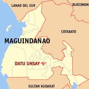 Mapa de Maguindanao que muestra la situación de Datu Unsay