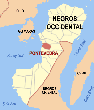 Map of Negros Occidental showing the location of Pontevedra