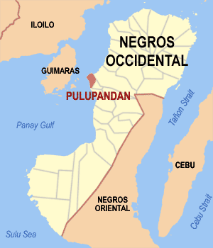 Map of Negros Occidental showing the location of Pulupandan