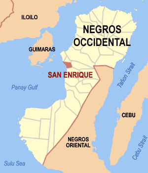 Map of Negros Occidental showing the location of San Enrique