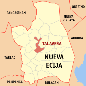Mapa de Nueva Écija que muestra la situación de Talavera