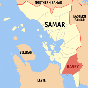 Mapa de Samar mostrando la localización del municipio