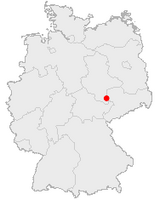 Mapa de Alemania, posición de Röcken destacada