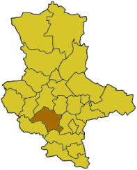 Lage des Landkreises Mansfelder Land in Sachsen-Anhalt