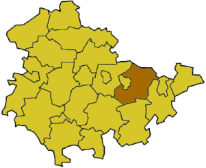 Lage des Saale-Holzland-Kreises in Thüringen